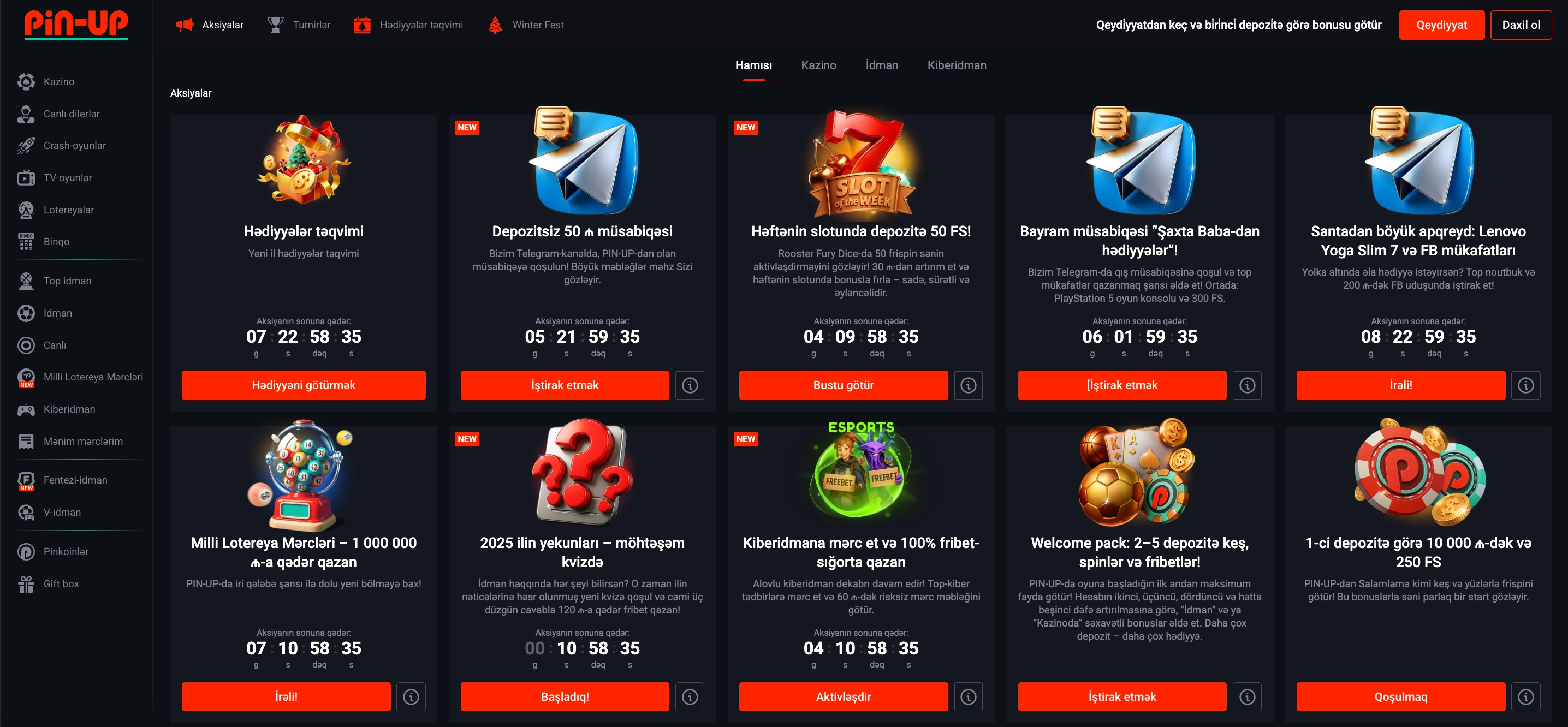 Pin Up Casino-nun bonus sistemi necə işləyir